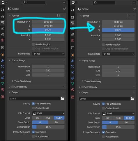 how to change resolution in blender|rendering